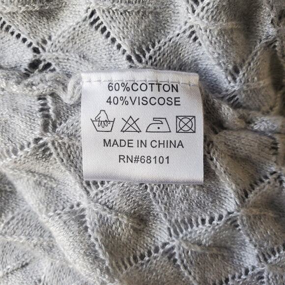 Belldini Lightweight Gray Open Knit Open Cardigan S - Picture 6 of 7